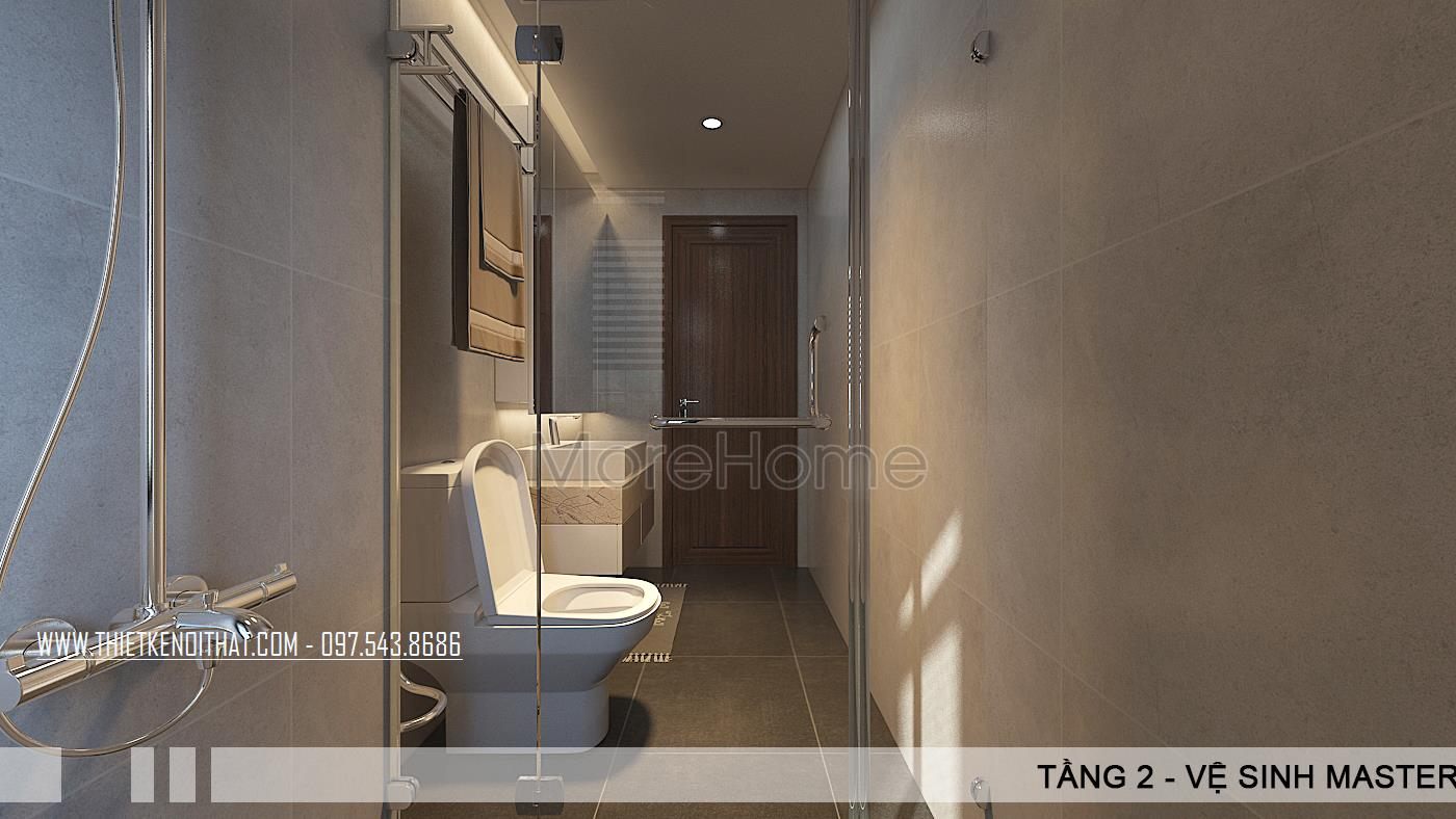 Thiết kế nội thất phòng vệ sinh cho biệt thư Vinhome Thăng Long, Hoài Đức, Hà Nội